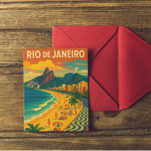 Retro Reis Copacabana Rio de Janeiro Brazilië Briefkaart