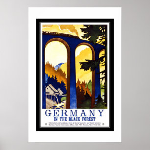 Retro reis Duitsland Het Zwarte Woud Poster