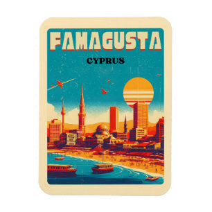 Retro reis Famagusta Strand Cyprus cadeaus Magneet