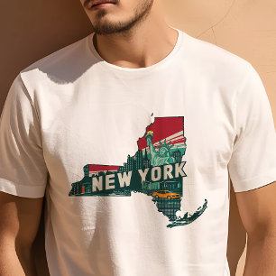 Retro Reis Iconisch New York Grafisch T-shirt