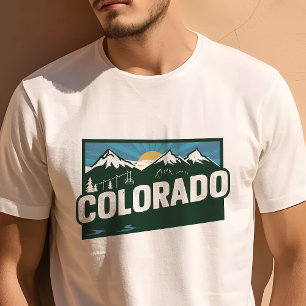 Retro Reis Iconische Colorado Grafiek T-shirt