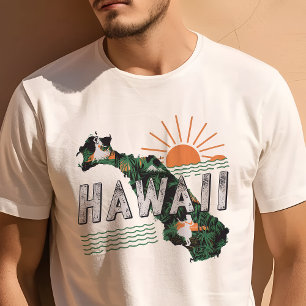 Retro Reis Iconische Hawaii Grafiek T-shirt