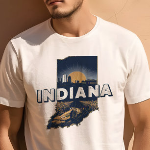 Retro Reis Iconische Indiana Grafiek T-shirt