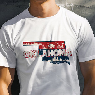Retro Reis Iconische Oklahoma Grafiek T-shirt