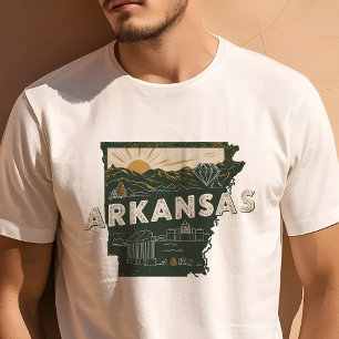 Retro Reis Icoon Arkansas Grafisch ontwerp T-shirt