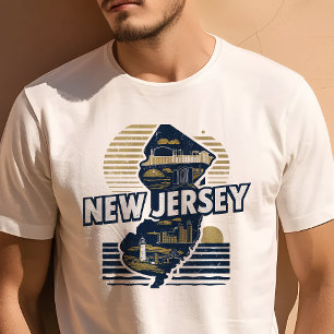 Retro Reis Icoon New Jersey Grafisch Ontwerp T-shirt