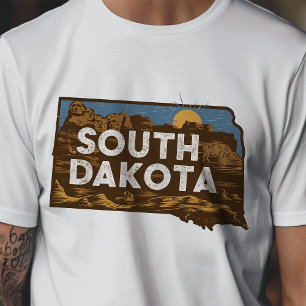 Retro Reis Icoon South Dakota Grafisch Ontwerp T-shirt
