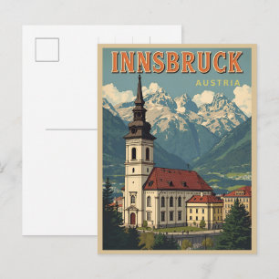 Retro reis Innsbruck Tirol - Oostenrijkse Alpen ge Briefkaart