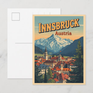 Retro reis Innsbruck Tirol - Oostenrijkse Alpen ge Briefkaart