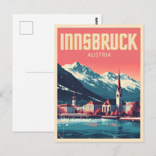 Retro reis Innsbruck Tirol - Oostenrijkse Alpen ge Briefkaart