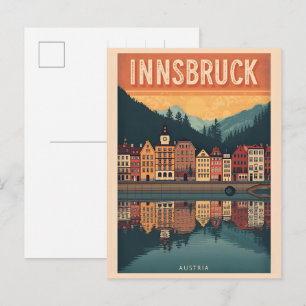 Retro reis Innsbruck Tirol - Oostenrijkse Alpen ge Briefkaart