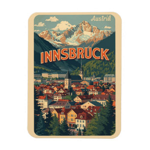 Retro reis Innsbruck Tirol - Oostenrijkse Alpen ge Magneet