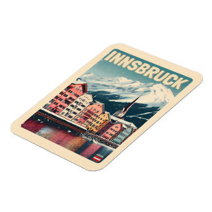 Retro reis Innsbruck Tirol - Oostenrijkse Alpen ge Magneet