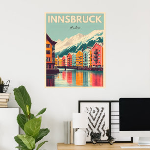 Retro reis Innsbruck Tirol - Oostenrijkse Alpen ge Poster
