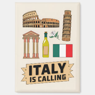 Retro Reis Italië Iconische Nationale Symbolen Vin Magneet