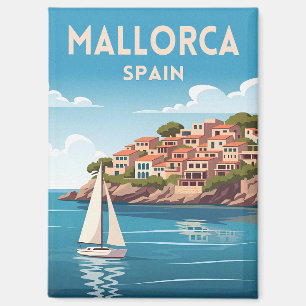 Retro Reis Mallorca Spanje Zeegezicht Magneet
