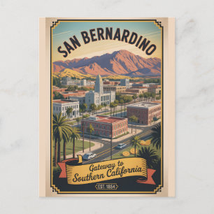 Retro Reis San Bernardino Californië Briefkaart