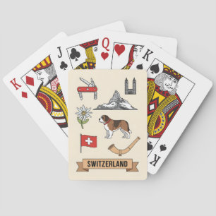 Retro Reis Zwitserland Nationale Iconen Pokerkaarten