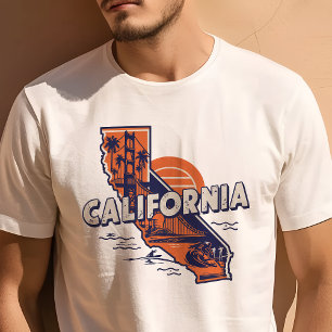 Retro Reisicoon Californië Grafisch Ontwerp T-shirt