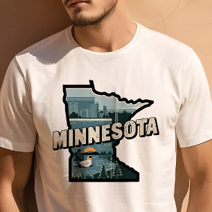 Retro Reisicoon Minnesota Grafisch Ontwerp T-shirt
