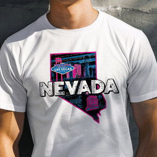 Retro Reisicoon Nevada Grafisch Kunstwerk T-shirt