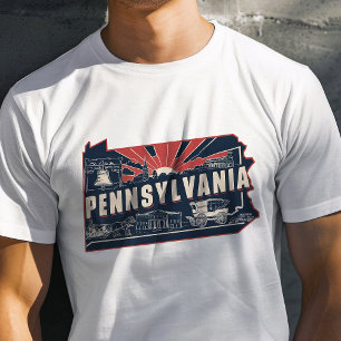 Retro Reisicoon Pennsylvania Grafisch Ontwerp T-shirt