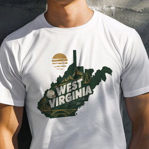 Retro Reisicoon West Virginia Grafisch Ontwerp T-shirt