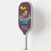 Retro reiskaart Michigan State Pickleball Paddle (Links)