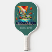 Retro reiskaart Mississippi State Pickleball Paddle (Voorkant)