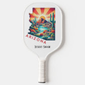 Retro-reiskaart van de staat Arizona Pickleball Paddle (Achterkant)