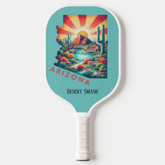 Retro-reiskaart van de staat Arizona Pickleball Paddle