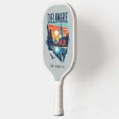 Retro-reiskaart van de staat Delaware Pickleball Paddle (Links)