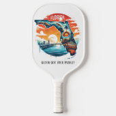 Retro-reiskaart van de staat Florida Pickleball Paddle (Voorkant)