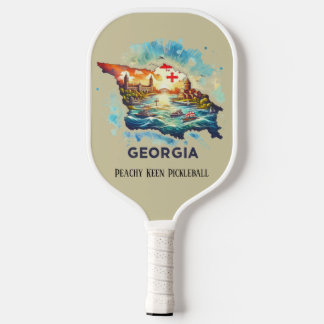 Retro-reiskaart van de staat Georgia Pickleball Paddle