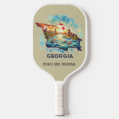 Retro-reiskaart van de staat Georgia Pickleball Paddle (Voorkant)