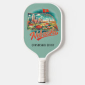 Retro-reiskaart van de staat Nebraska Pickleball Paddle (Achterkant)