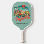 Retro-reiskaart van de staat Nebraska Pickleball Paddle (Voorkant)