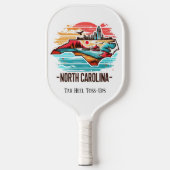 Retro Reiskaart van North Carolina State Pickleball Paddle (Voorkant)