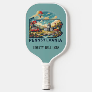 Retro Reiskaart van Pennsylvania State Pickleball Paddle