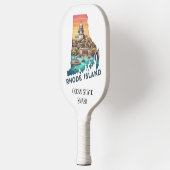 Retro Reiskaart van Rhode Island State Pickleball Paddle (Links)