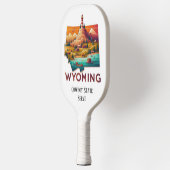 Retro Reiskaart van Wyoming State Pickleball Paddle (Links)