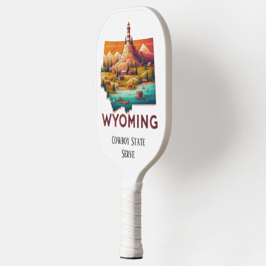 Retro Reiskaart van Wyoming State Pickleball Paddle (Links)