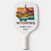 Retro Reiskaart van Wyoming State Pickleball Paddle (Achterkant)