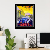 Retro reisposter Griekenland grote maat Poster (Thuiskantoor)