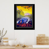 Retro reisposter Griekenland grote maat Poster (Keuken)