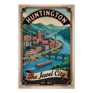 Retro Reisposter Huntington West Virginia Perfect Poster