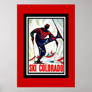 Retro reisposter Ski Colorado Poster