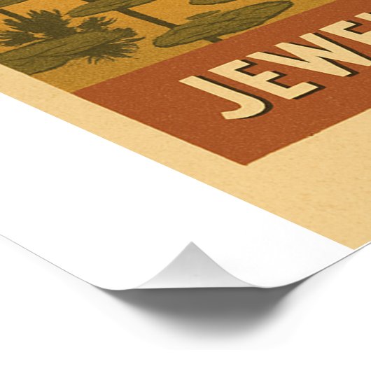 Retro reisposter van Angkor Wat tempel Perfect Poster (Hoek)