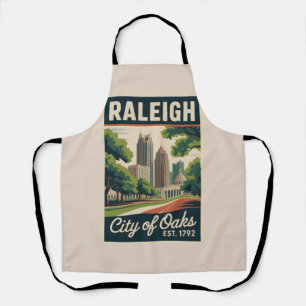 Retro Reisposter van Raleigh North Carolina Schort