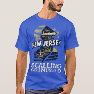  retro reisslogan New Jersey roept T-shirt